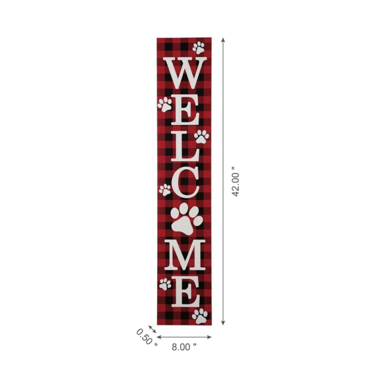 Glitzhome 42"H Wooden Plaid Pet Welcome Porch Sign New
