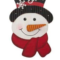 Glitzhome 19In H Lighted 3D Wooden Metal Snowman Wall Decor Online