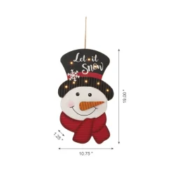 Glitzhome 19In H Lighted 3D Wooden Metal Snowman Wall Decor Online