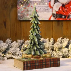 Glitzhome 14.75In H Resin Christmas Table Tree Decor New