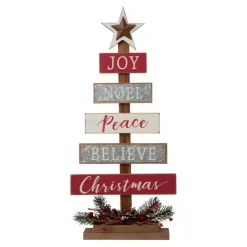 Glitzhome 20In H Wooden Sign Table Tree Decor