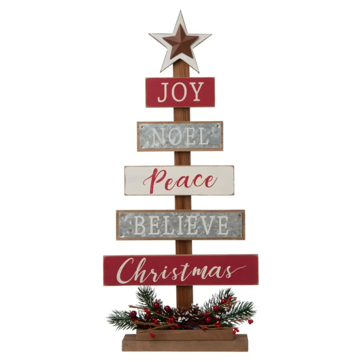 Glitzhome 20In H Wooden Sign Table Tree Decor