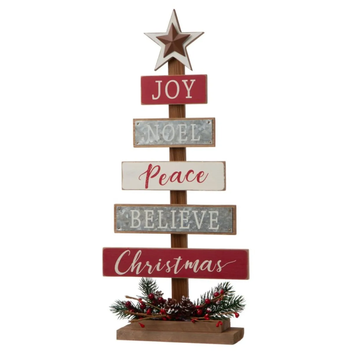 Glitzhome 20In H Wooden Sign Table Tree Decor