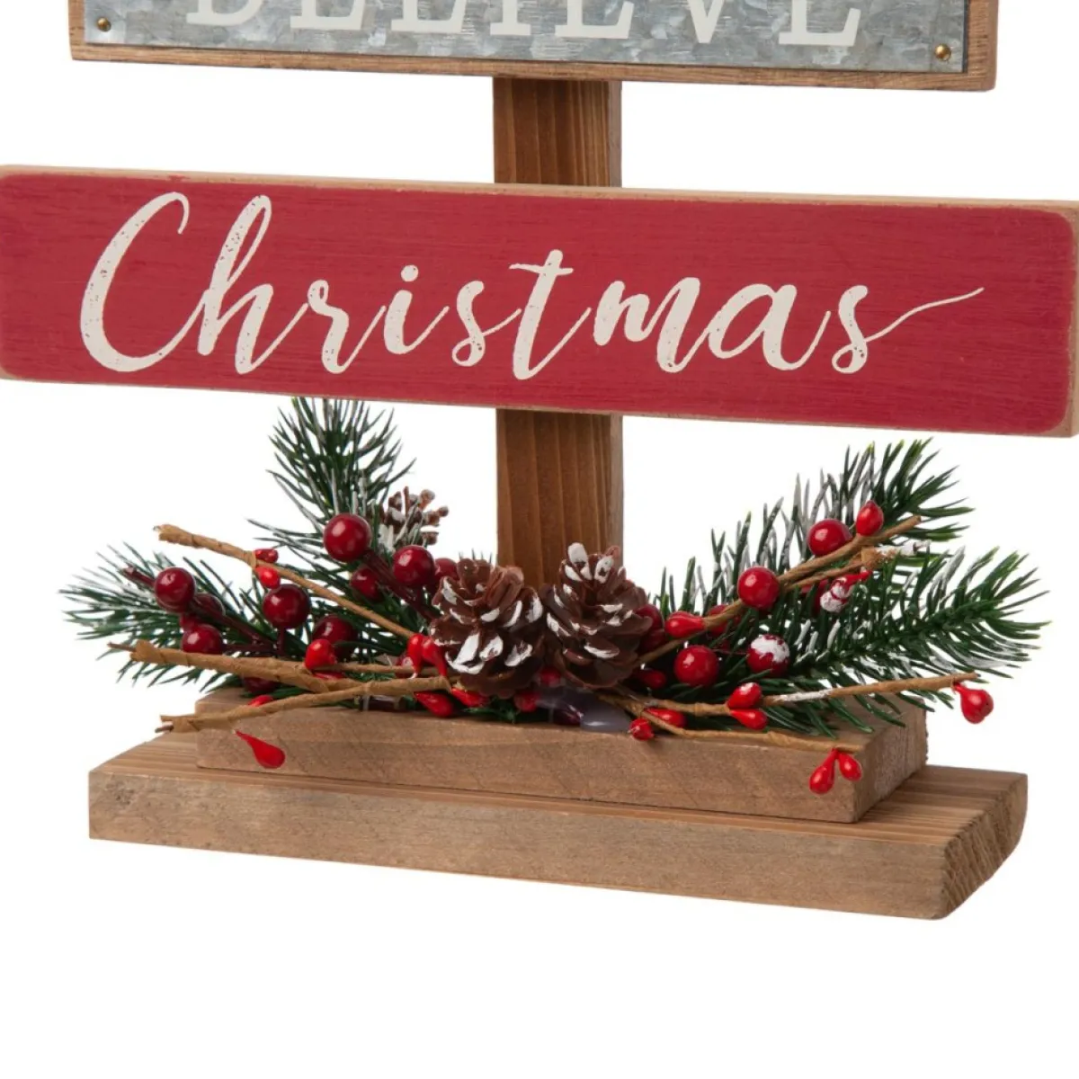 Glitzhome 20In H Wooden Sign Table Tree Decor