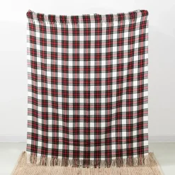 Glitzhome 60In L Acrylic Plaid Woven Throw Outlet