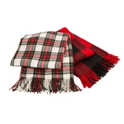 Glitzhome 60In L Acrylic Plaid Woven Throw Outlet