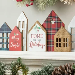 Glitzhome 20In L Christmas House Wooden Decor
