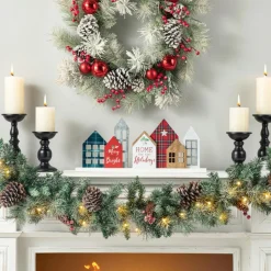 Glitzhome 20In L Christmas House Wooden Decor