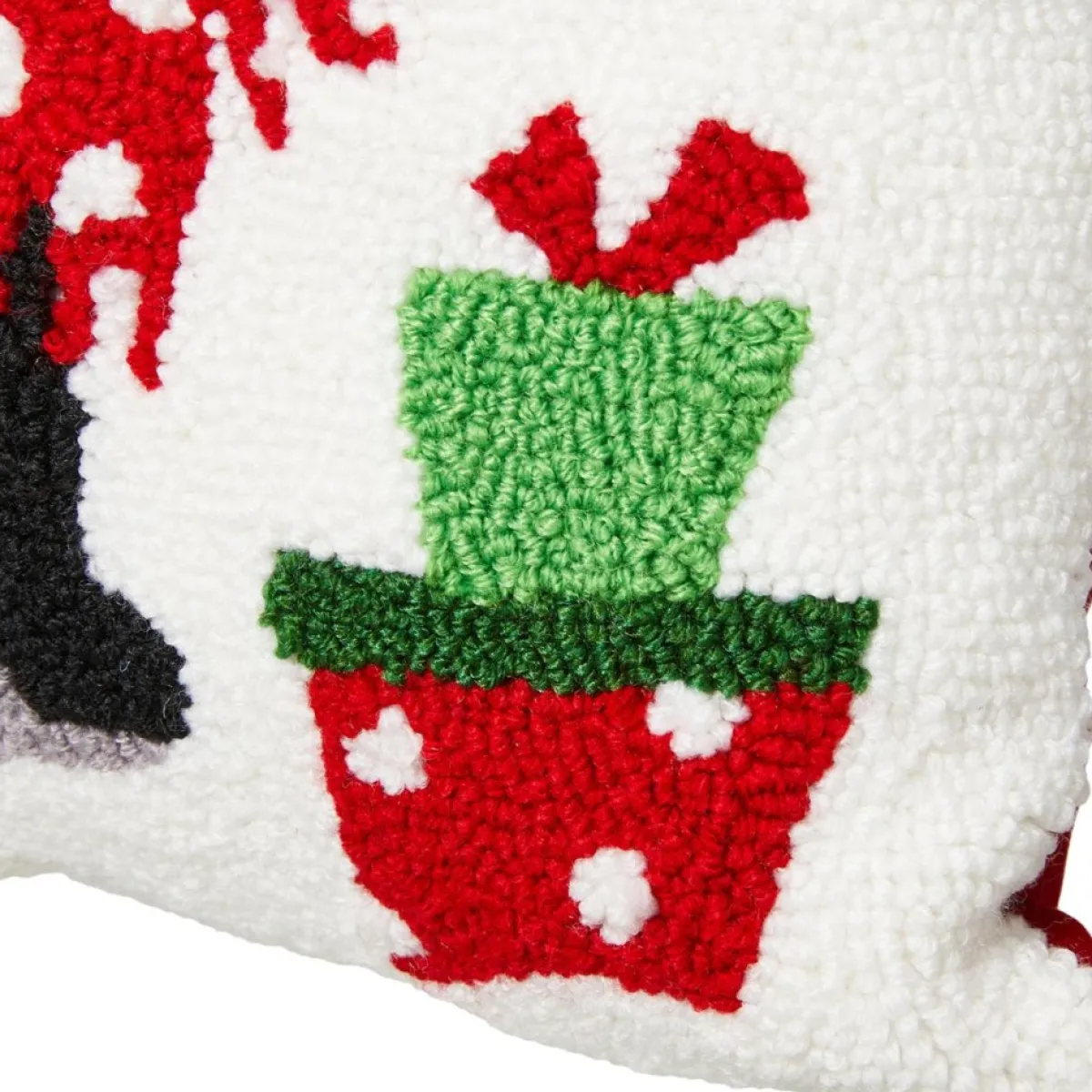 Glitzhome 14In L Hooked Christmas Cat Pillow Online