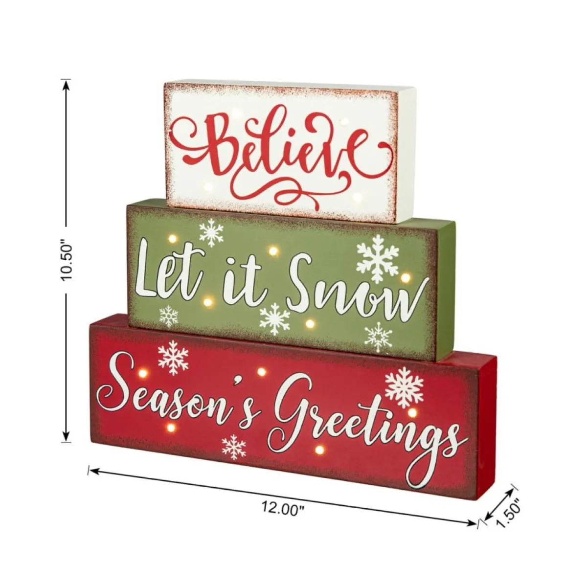 Glitzhome 12In L Led Lighted Wooden And Metal Block Word Sign Sale