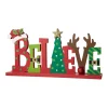 Glitzhome 14In L Wooden Christmas Believe Table Decor Clearance
