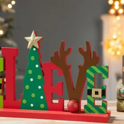 Glitzhome 14In L Wooden Christmas Believe Table Decor Clearance