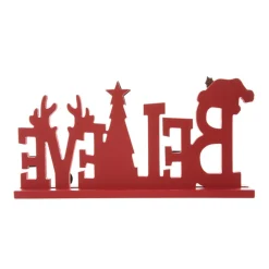 Glitzhome 14In L Wooden Christmas Believe Table Decor Clearance