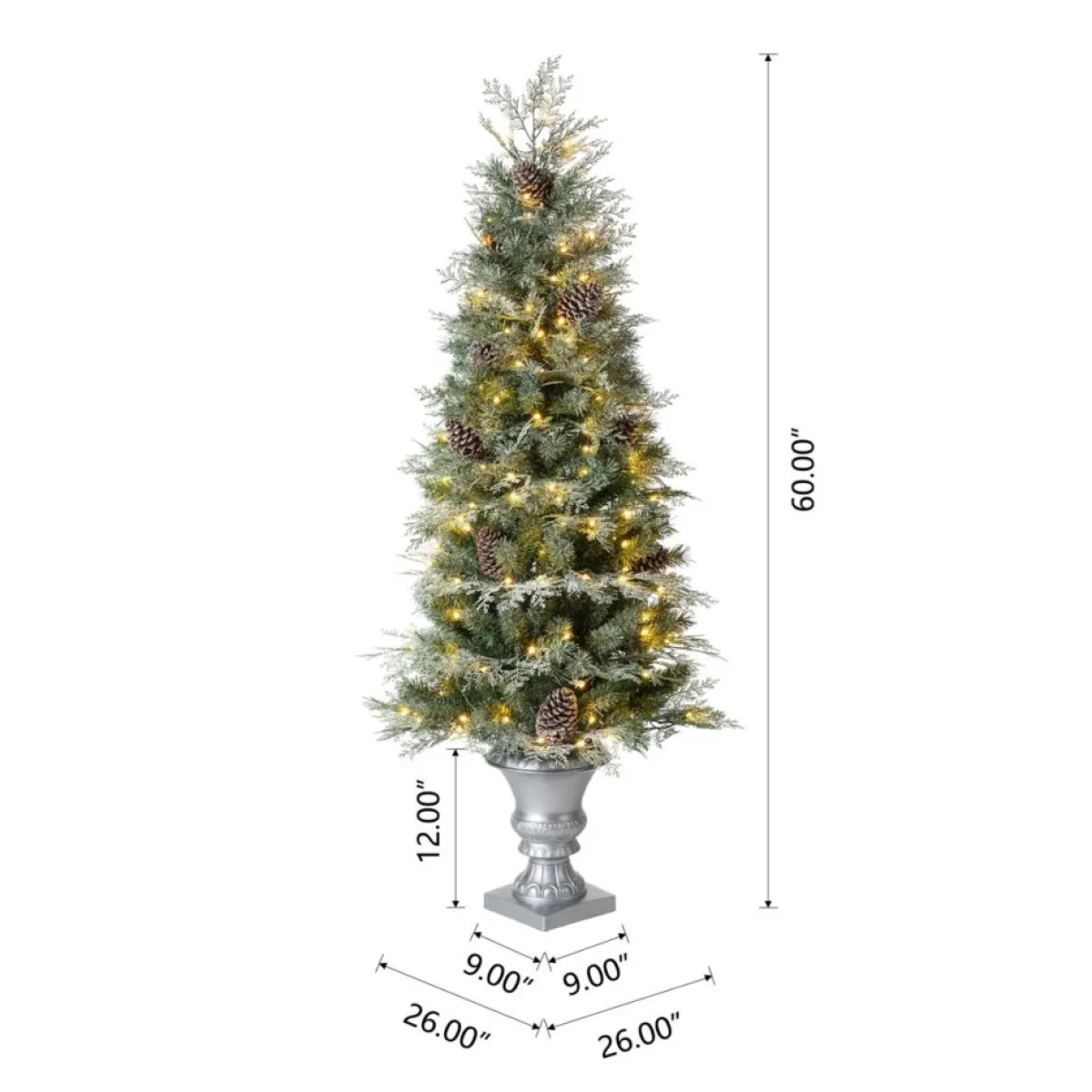 Glitzhome 2Pk Pre-Lit Artificial Pine Christmas Porch Tree Outlet