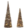 Glitzhome Set Of 2 Lighted Rattan Christmas Table Tree Decor Outlet