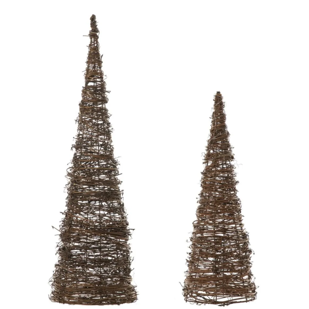 Glitzhome Set Of 2 Lighted Rattan Christmas Table Tree Decor Outlet