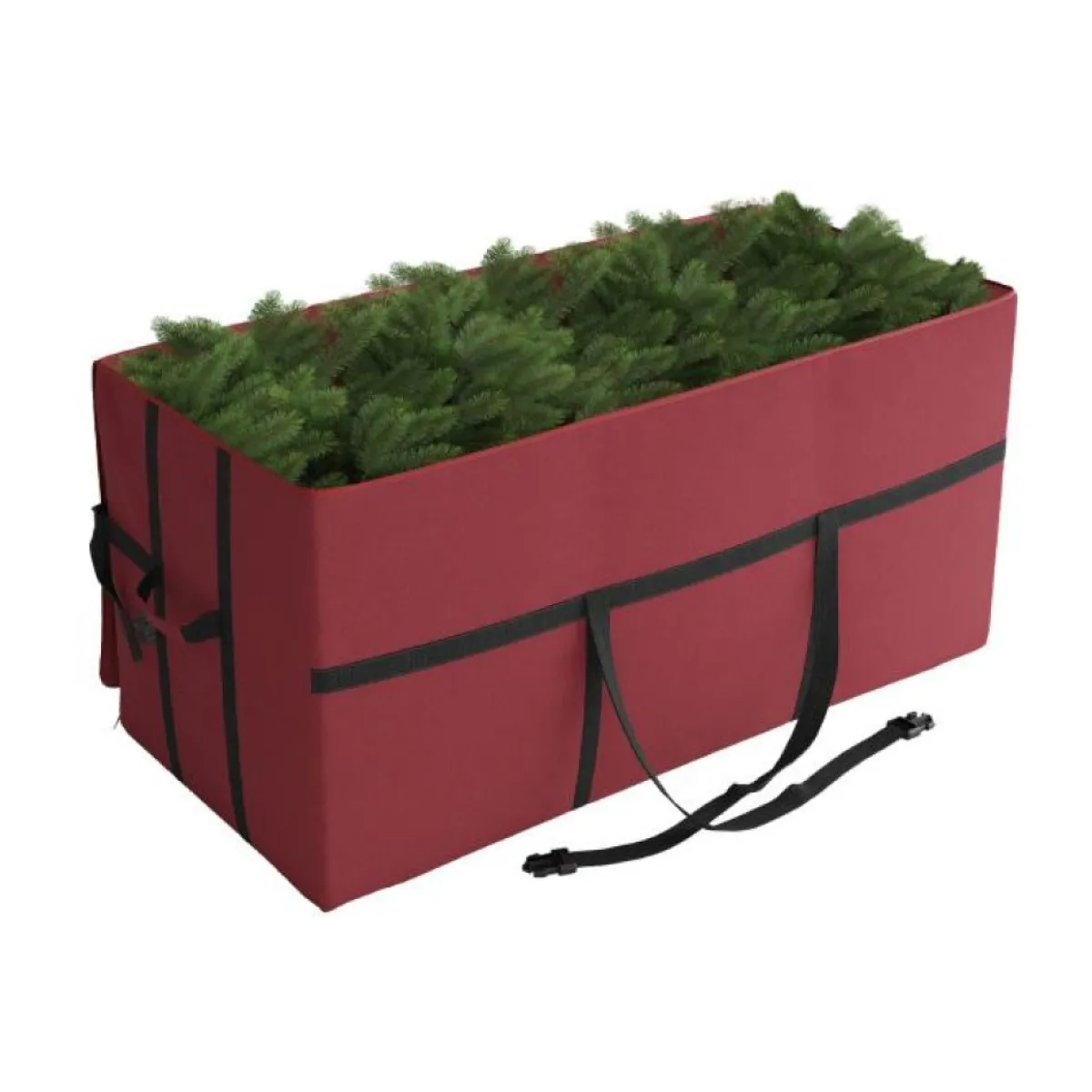 Hastings Home Christmas Tree Storage Bag For 7.5' Trees W/ Straps Red Hot
