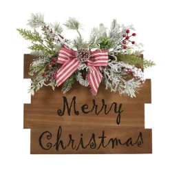 Nearly Natural 20In. Christmas Wall Hanger With Stripped Bow Online