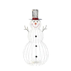 Gerson 33-Inch Electric Metal Snowman Outdoor Decor With Remote Feature New