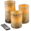 Lavish Home Flickering Flameless Led Candles With Birch Bark- Set Of 3 Best