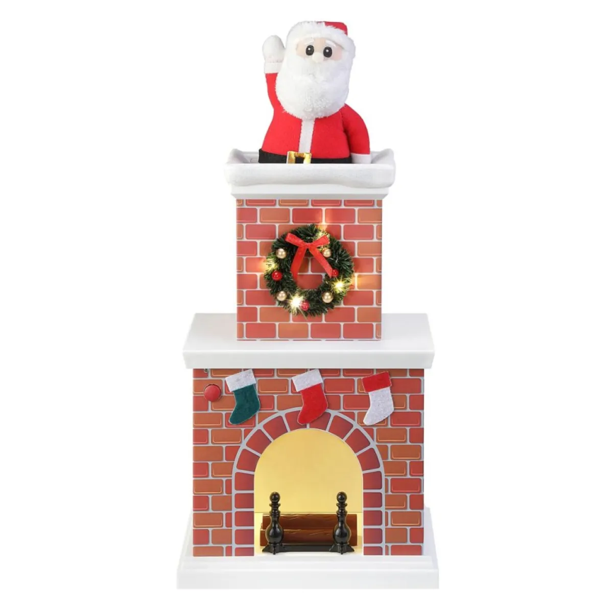Mr. Christmas 16" Animated Santa In Chimney New