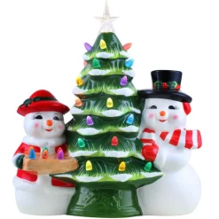 Mr. Christmas 12" Mr. & Mrs. Snowman Nostalgic Tree Snowmen