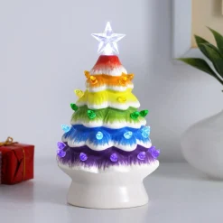 Mr. Christmas 7" Nostalgic Ceramic Rainbow Tree Clearance