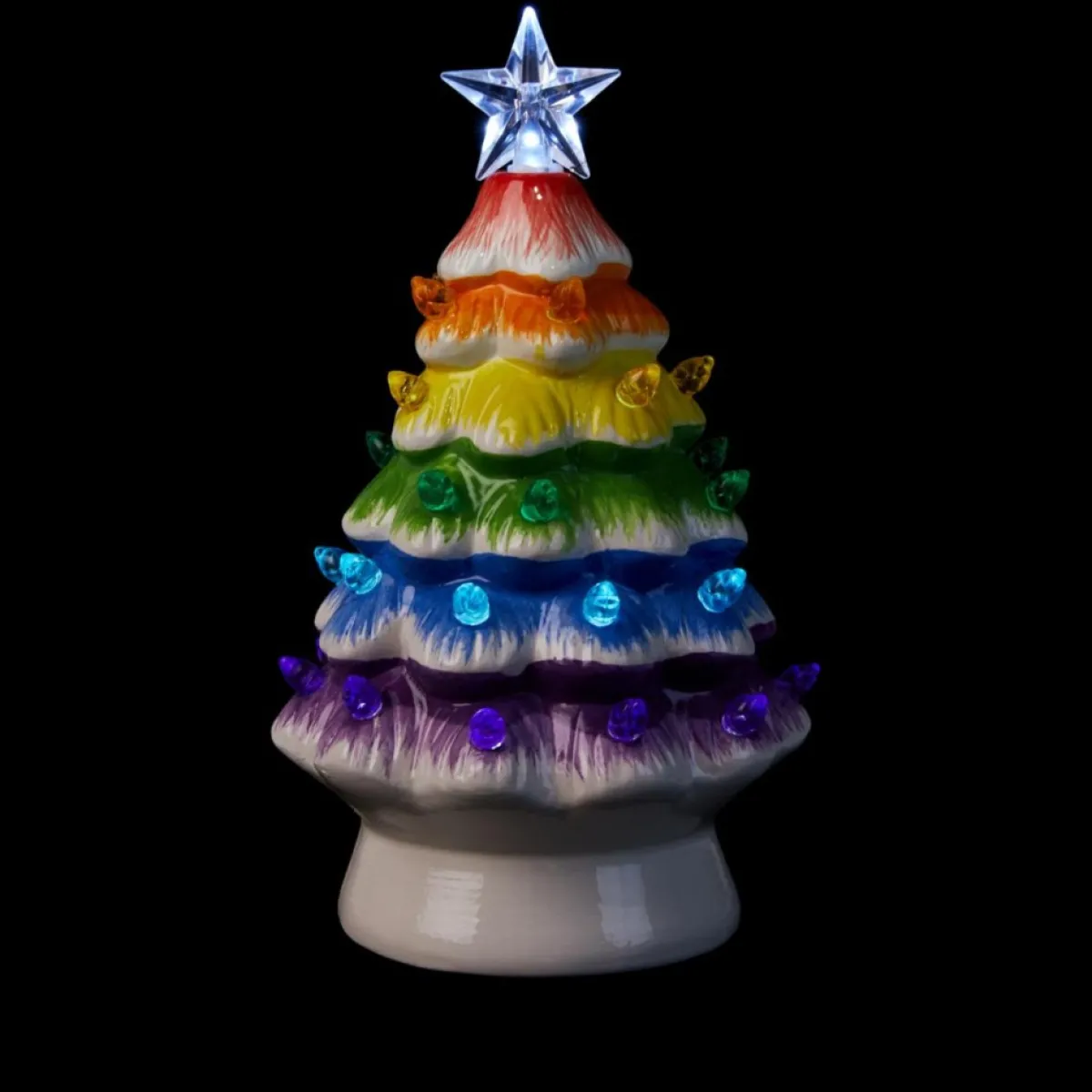 Mr. Christmas 7" Nostalgic Ceramic Rainbow Tree Clearance