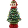 Mr. Christmas 15" Nostalgic Ceramic Tree With Elf Topper Outlet