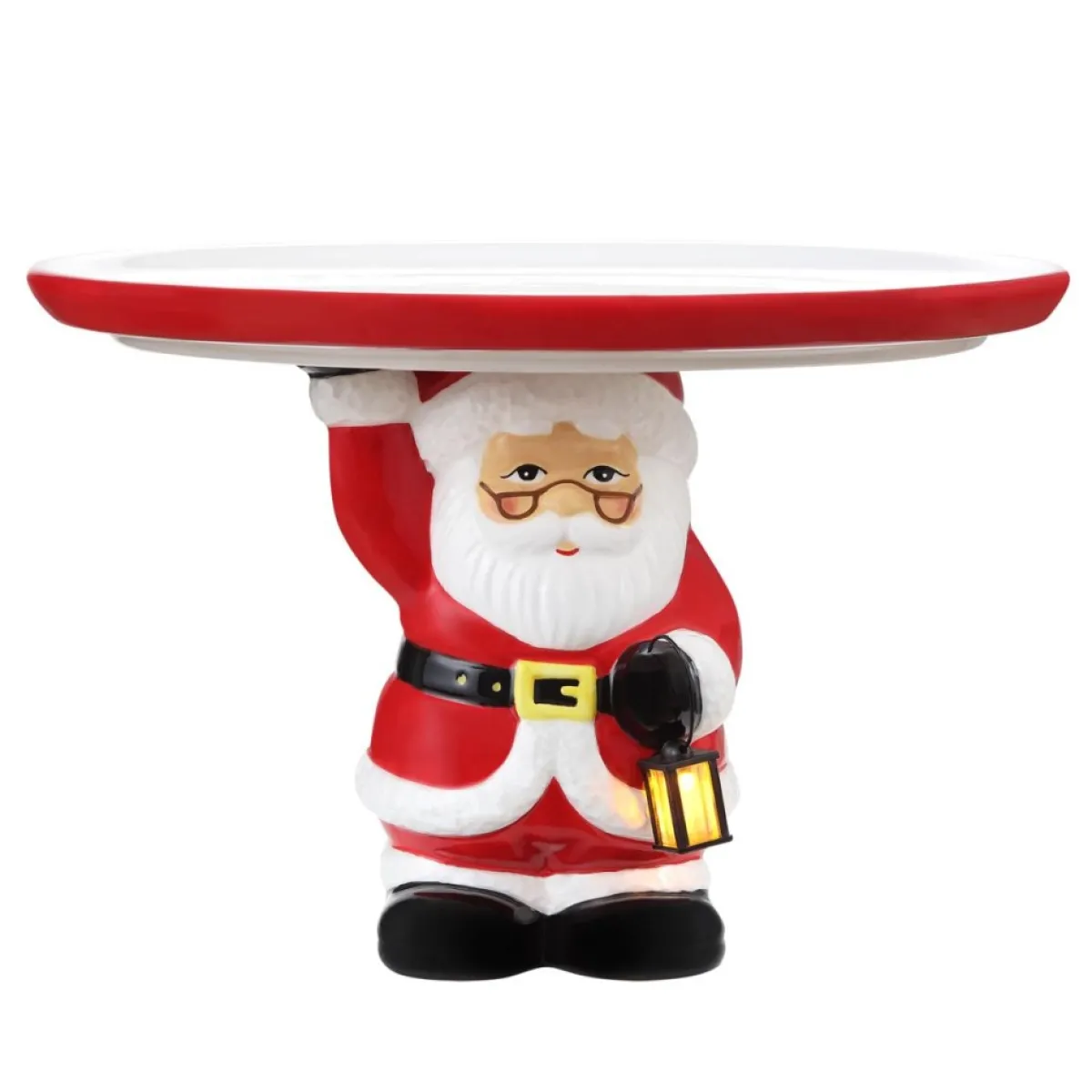 Mr. Christmas 10" Nostalgic Cake Plate - White Santa Online
