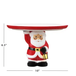 Mr. Christmas 10" Nostalgic Cake Plate - White Santa Online