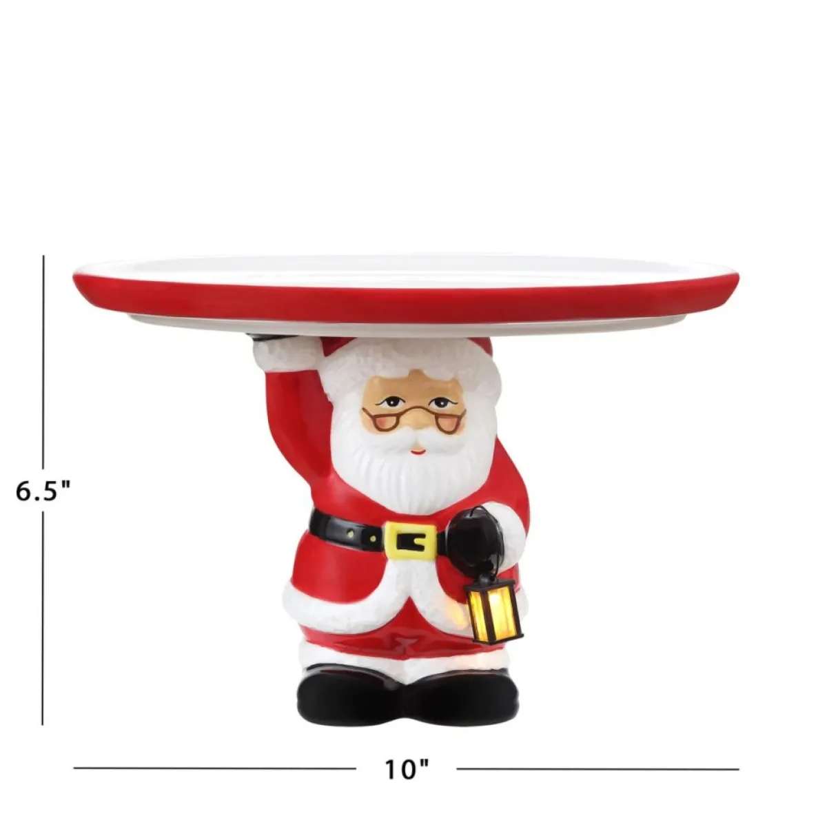 Mr. Christmas 10" Nostalgic Cake Plate - White Santa Online