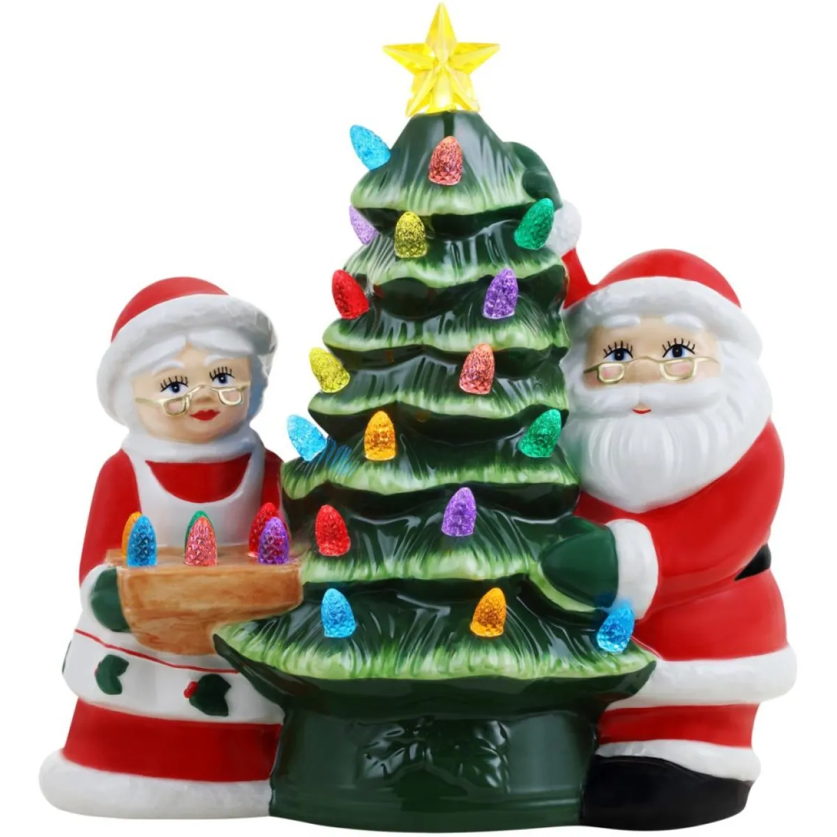 Mr. Christmas 9.25" Santa & Mr. Claus Nostalgic Tree Clearance