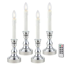 Mr. Christmas 13.5 Window Taper Candles - Set Of 4 Silver Sale