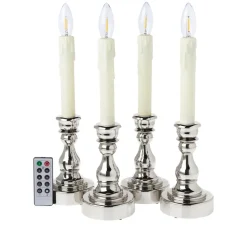 Mr. Christmas 13.5 Window Taper Candles - Set Of 4 Silver Sale