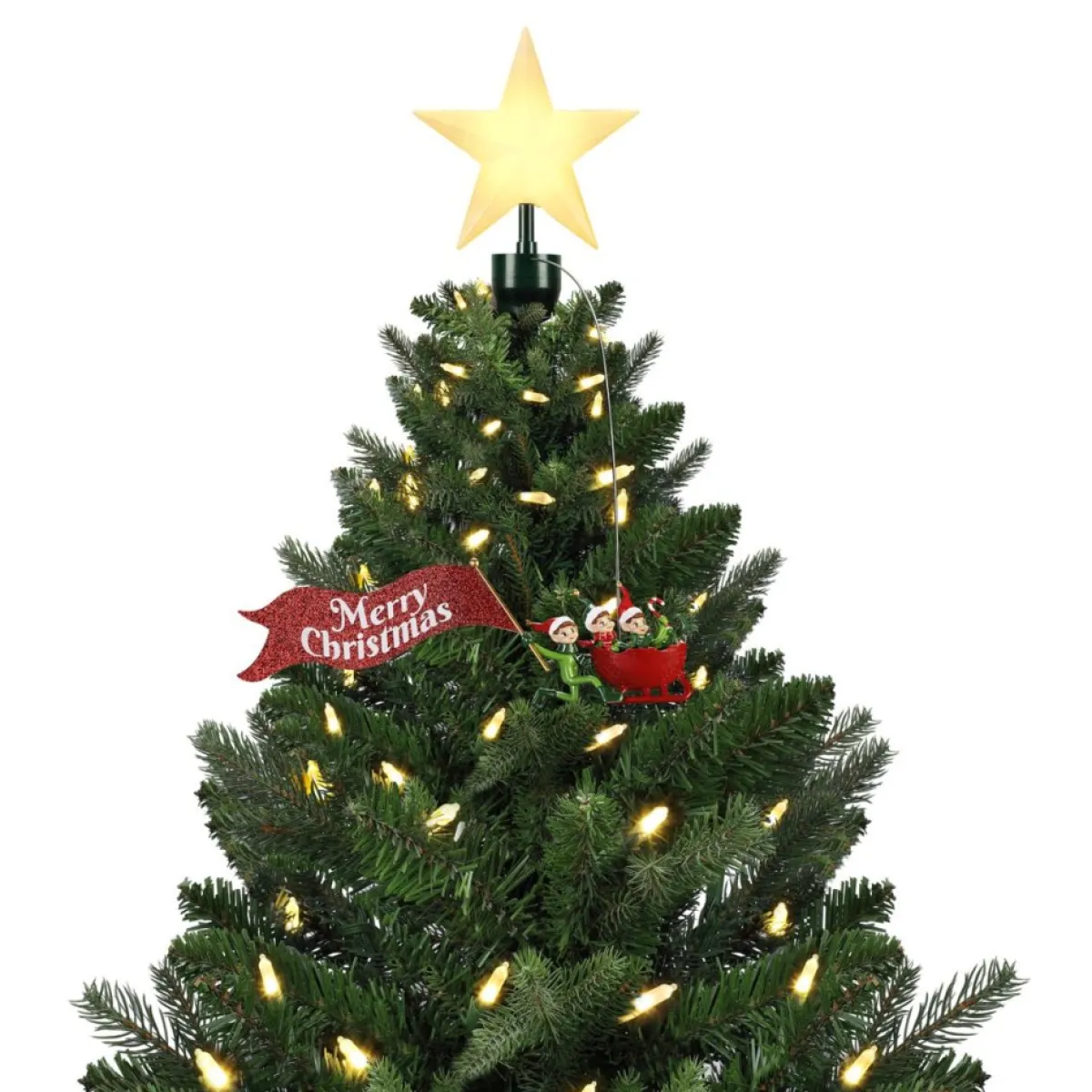 Mr. Christmas Animated Tree Topper - Elves In Sleigh Discount