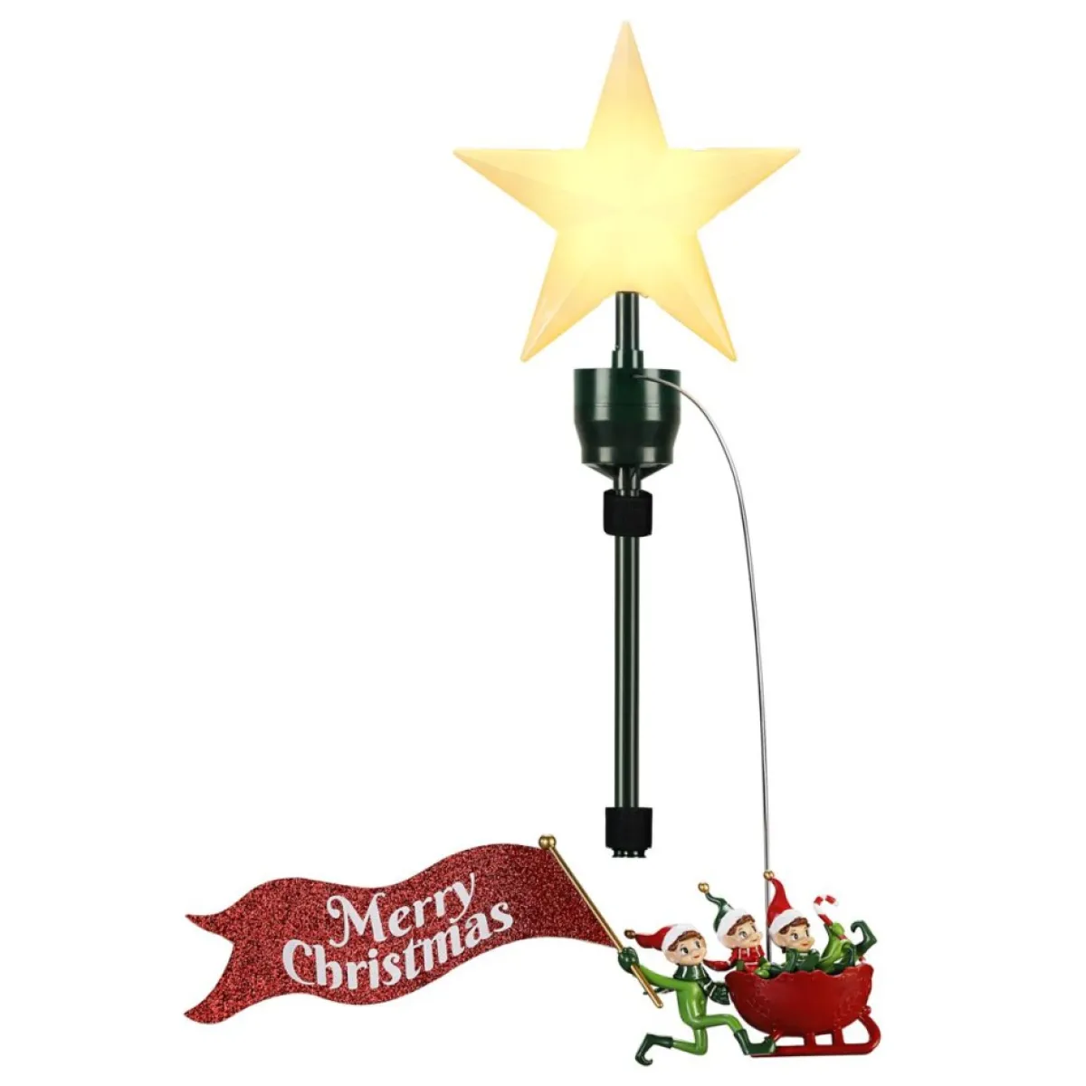 Mr. Christmas Animated Tree Topper - Elves In Sleigh Discount