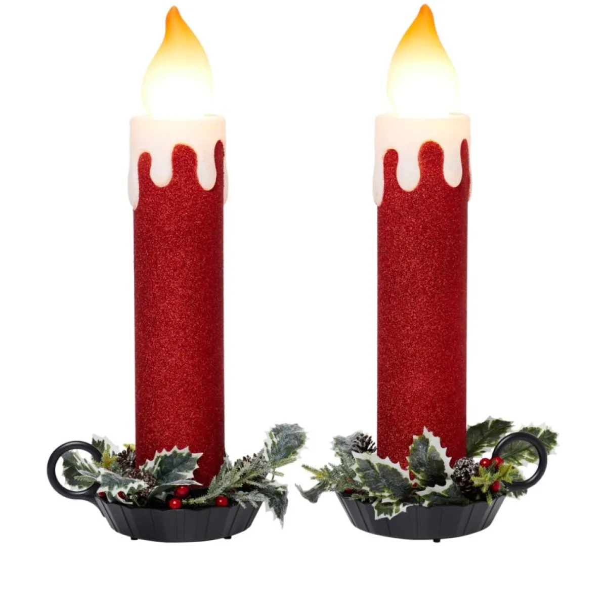 Mr. Christmas Blow Mold Glitter Candles - Set Of 2 Best