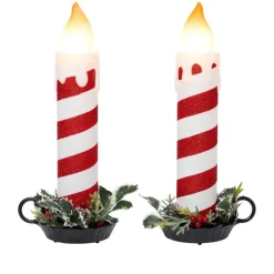 Mr. Christmas Blow Mold Glitter Candles - Set Of 2 Best