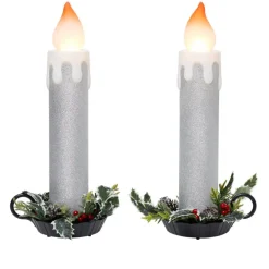 Mr. Christmas Blow Mold Glitter Candles - Set Of 2 Best
