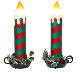 Mr. Christmas Blow Mold Glitter Candles - Set Of 2 Best