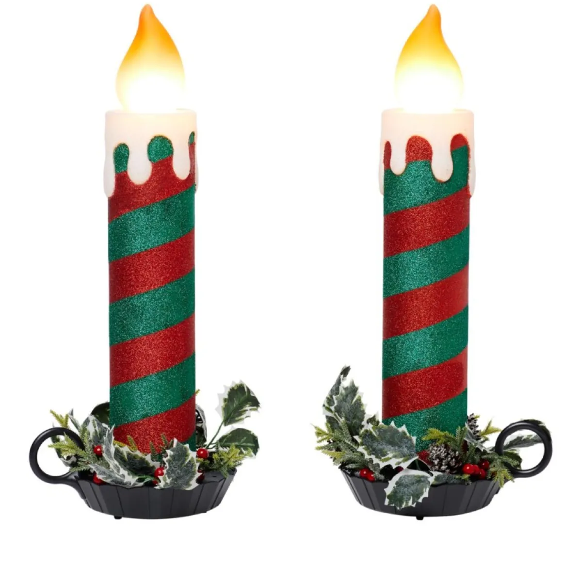 Mr. Christmas Blow Mold Glitter Candles - Set Of 2 Best
