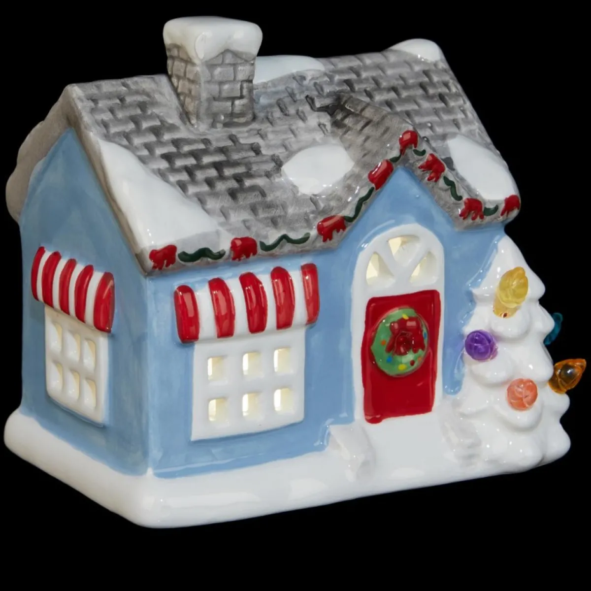 Mr. Christmas Nostalgic Ceramic Village - Set Of 3 New