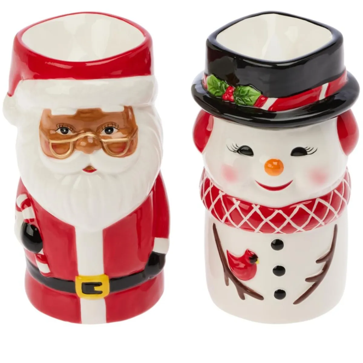 Mr. Christmas Set Of 2 Ceramic Figure Candles Clearance