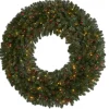 Nearly Natural 5 Ft. Giant Flocked Wreath With 280 Multicolor Lights