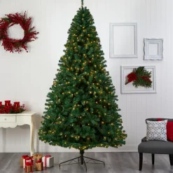 Nearly Natural 9 Ft. Northern Tip Christmas Tree With 650 Led Lights Hot