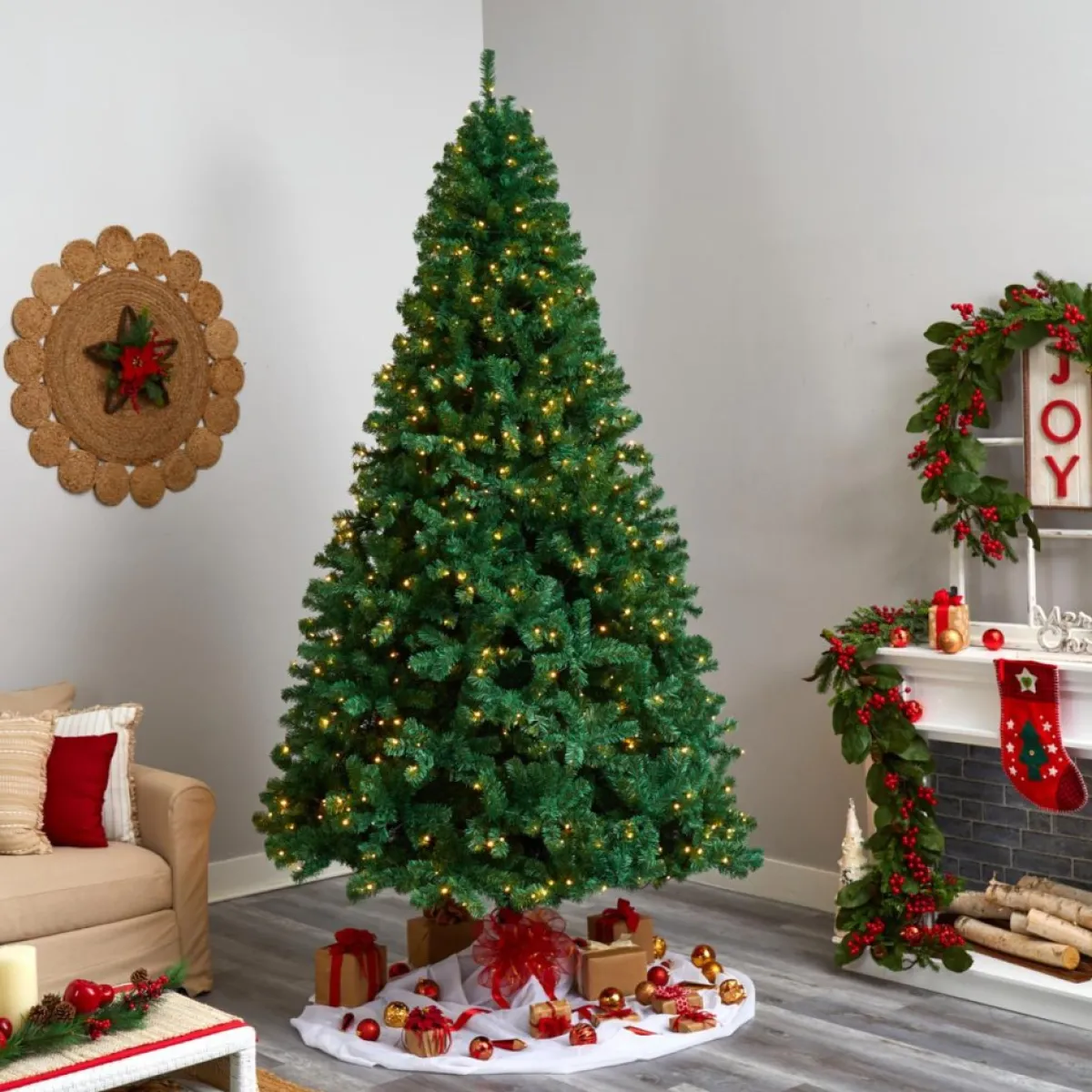 Nearly Natural 9 Ft. Northern Tip Christmas Tree With 650 Led Lights Hot