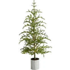 Nearly Natural 5.5 Ft. Pine Artificial Christmas Tree With 150 Lights New