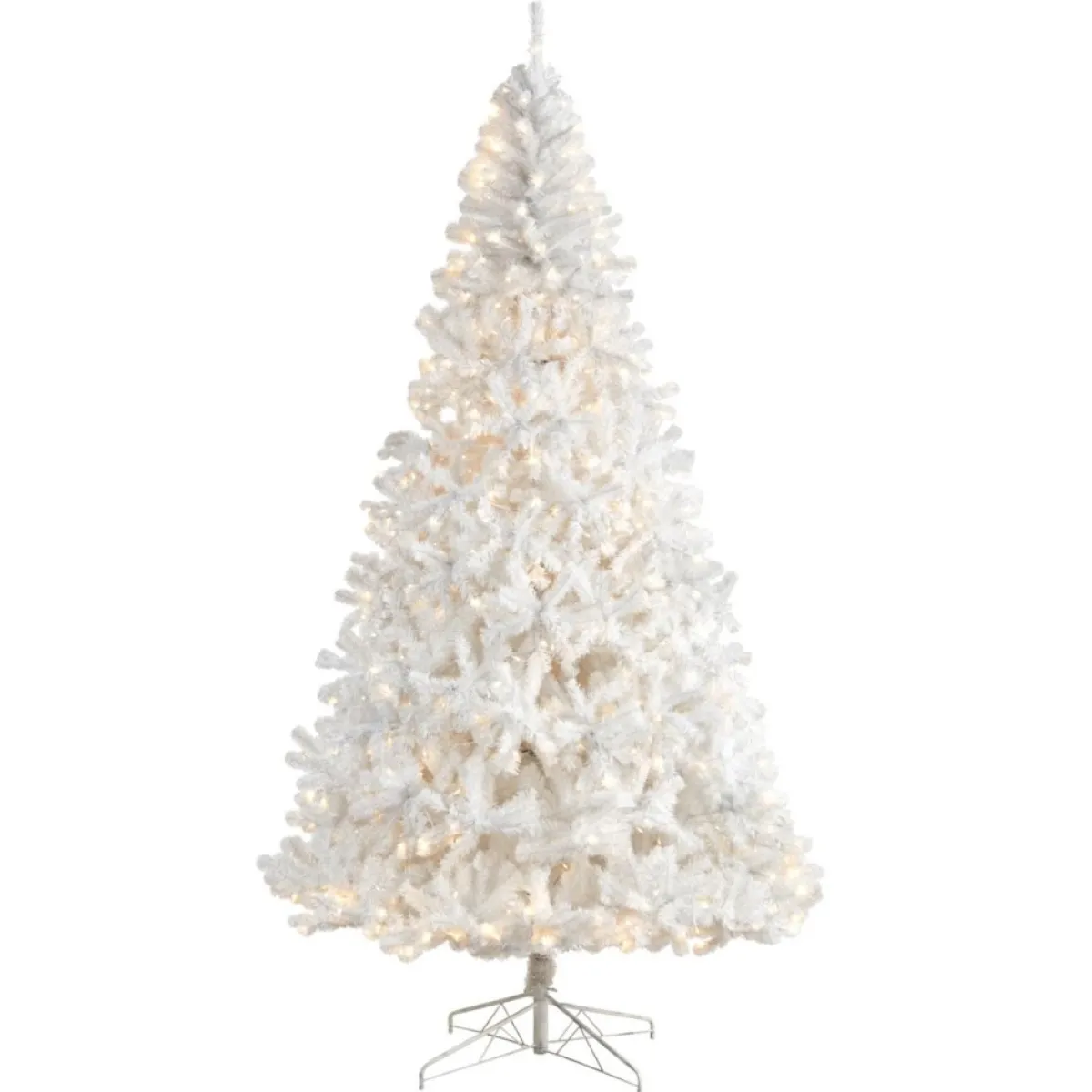Nearly Natural 9 Ft. White Christmas Tree With 650 Led Lights Outlet
