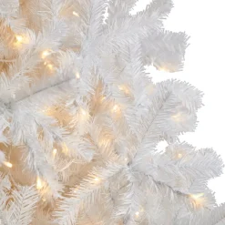 Nearly Natural 9 Ft. White Christmas Tree With 650 Led Lights Outlet